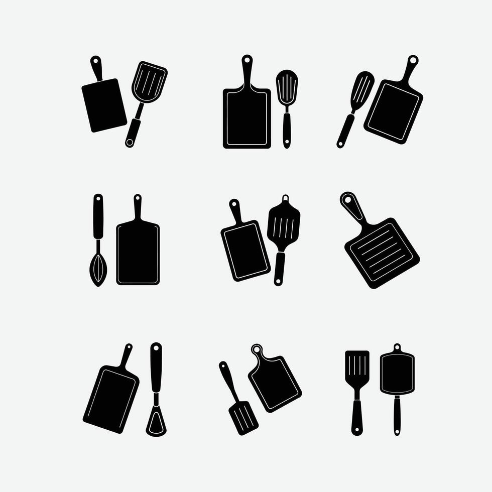 Get this versatile kitchen silhouette and clipart set for crafting, graphic design, and printable projects. vector