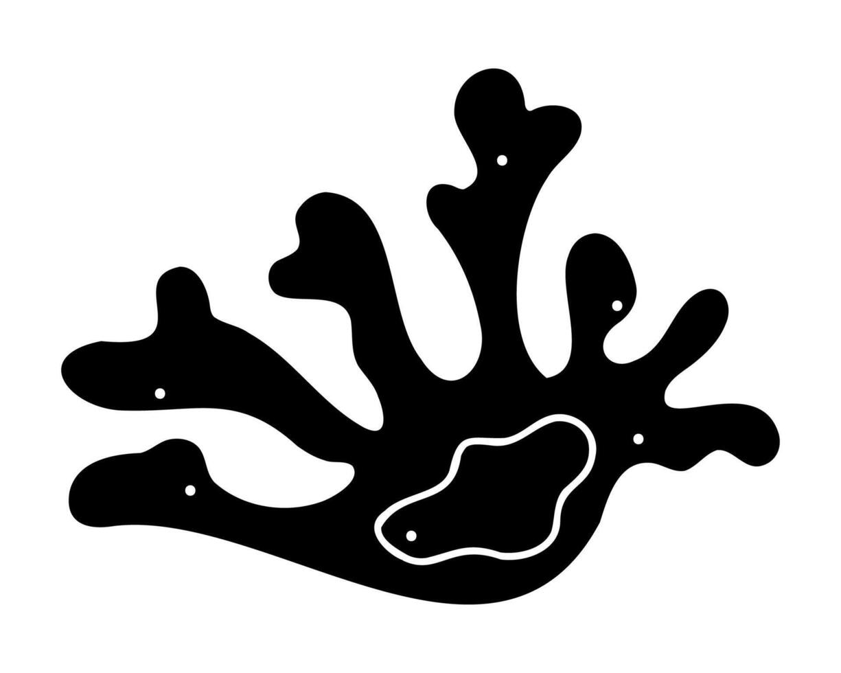 One coral in black and white colors. Doodle clip art for your projects. vector