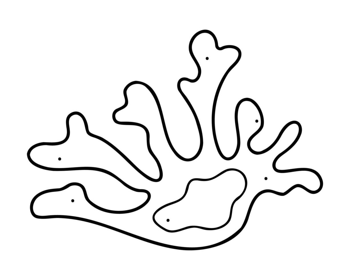 One coral in white and black. Doodle clip art for your projects. vector