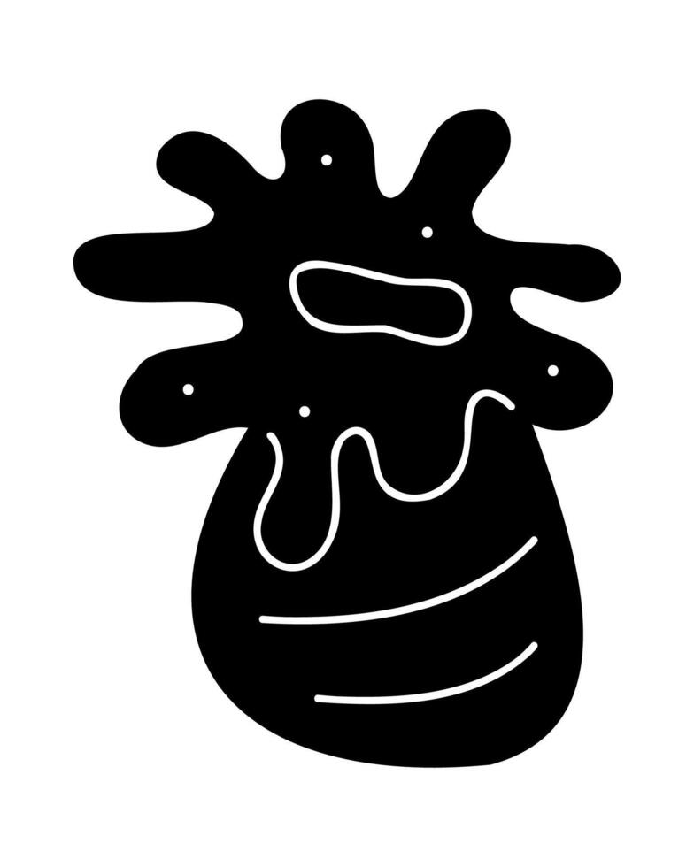 One doodle coral in black and white colors. Clip art for your projects. vector