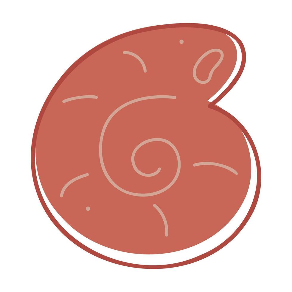 Cute seashell color. Doodle clip art for your projects. vector