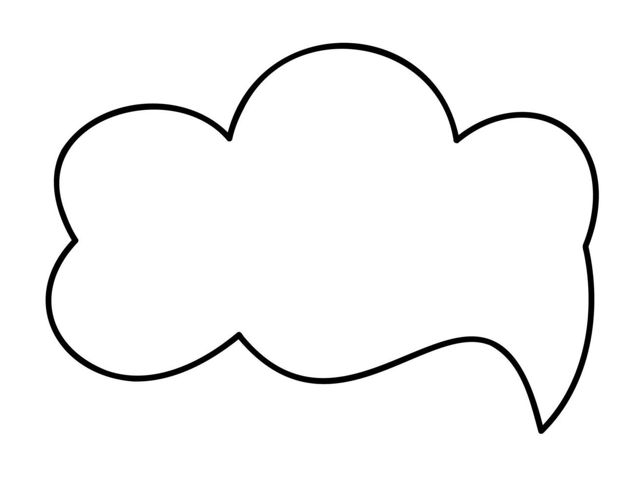 Cloud dialog box. Doodle clip art illustration. vector