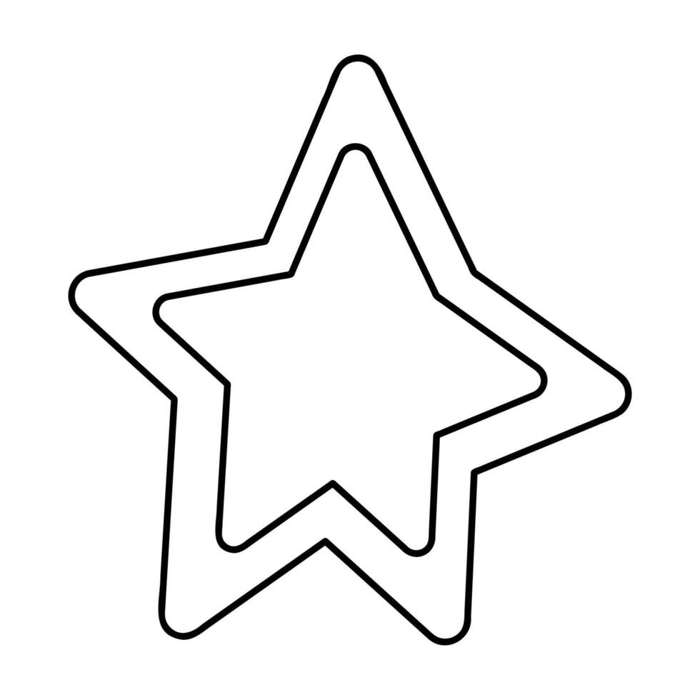 Double five-pointed star. Clip art doodle illustration. vector