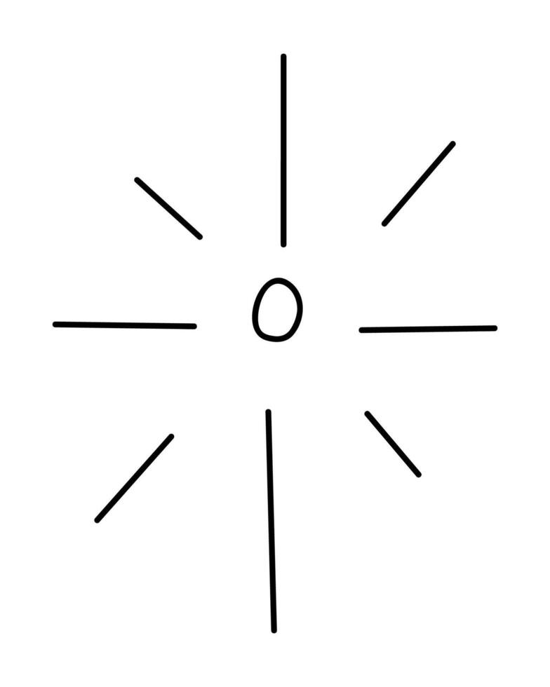 An eight-pointed star that looks like a sun with rays. Clip art doodle illustration. vector