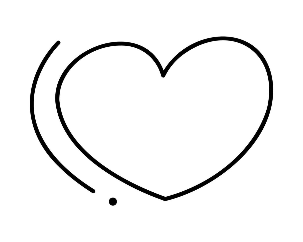 Doodle hand draw simple heart. Clip art illustration. vector