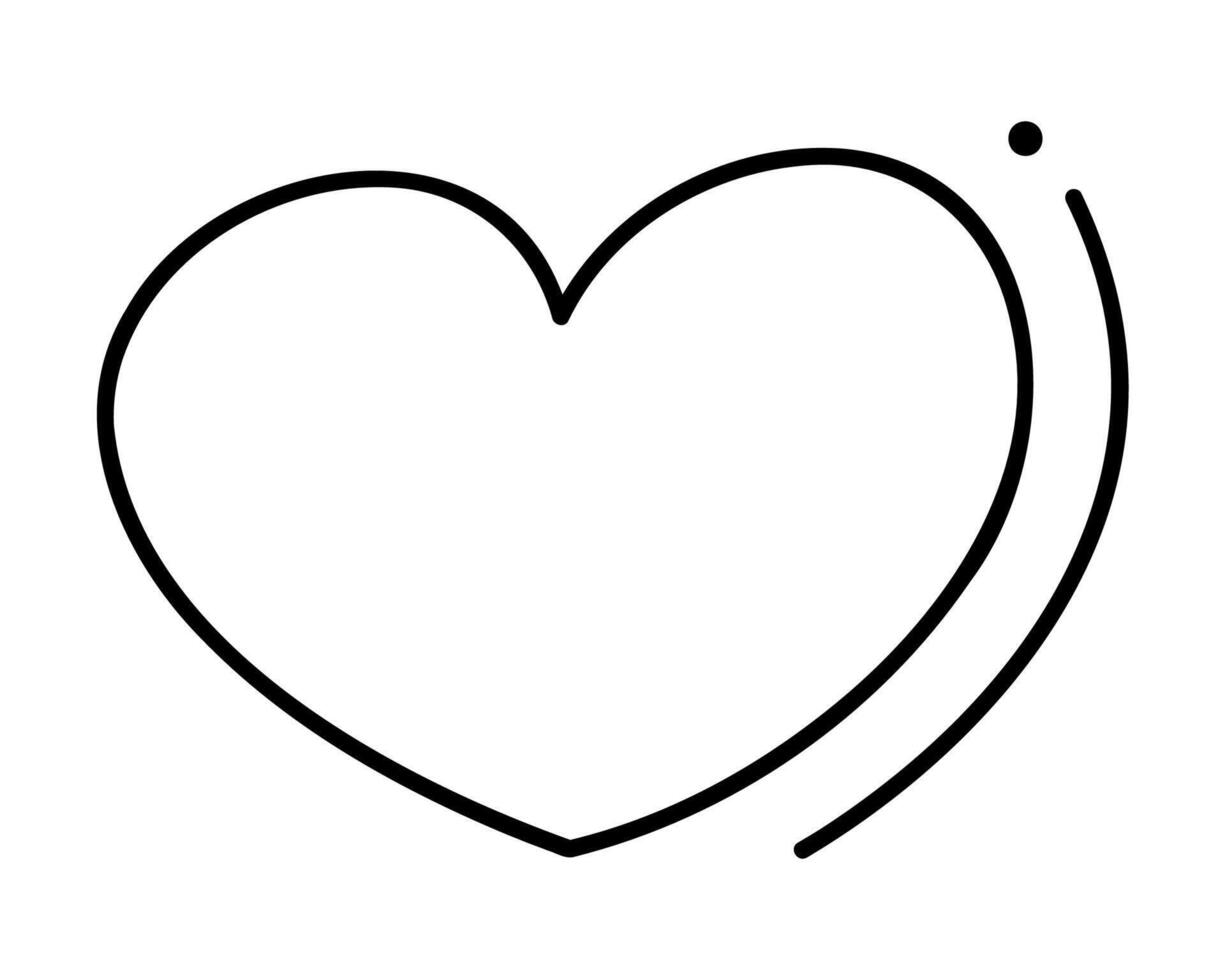 Simple hand draw doodle heart. Clip art illustration. vector