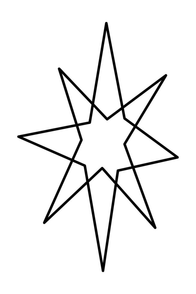 Eight-pointed star. Clip art doodle illustration. vector