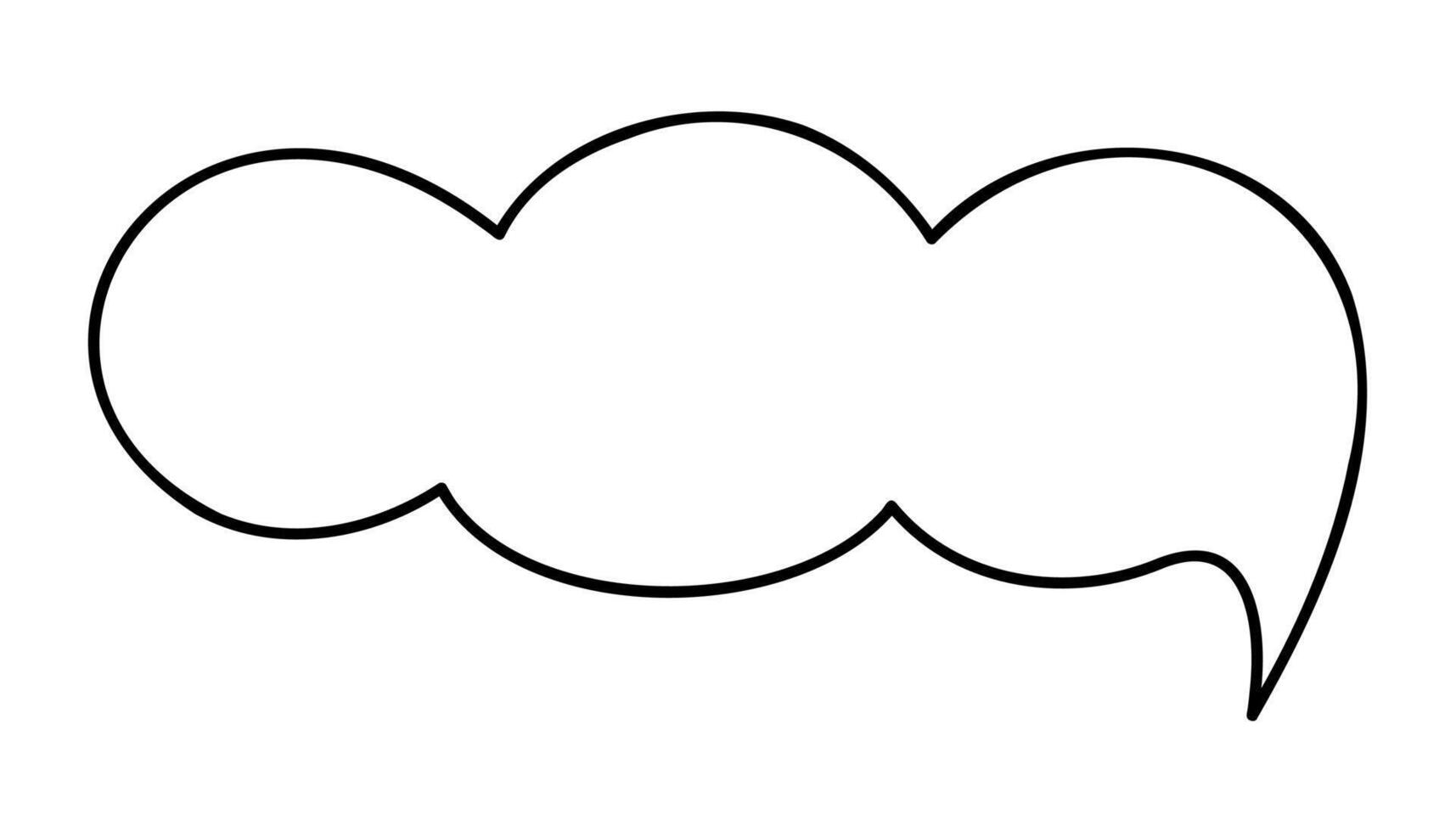 Hand draw cloud shape dialog box. Doodle clip art illustration. vector