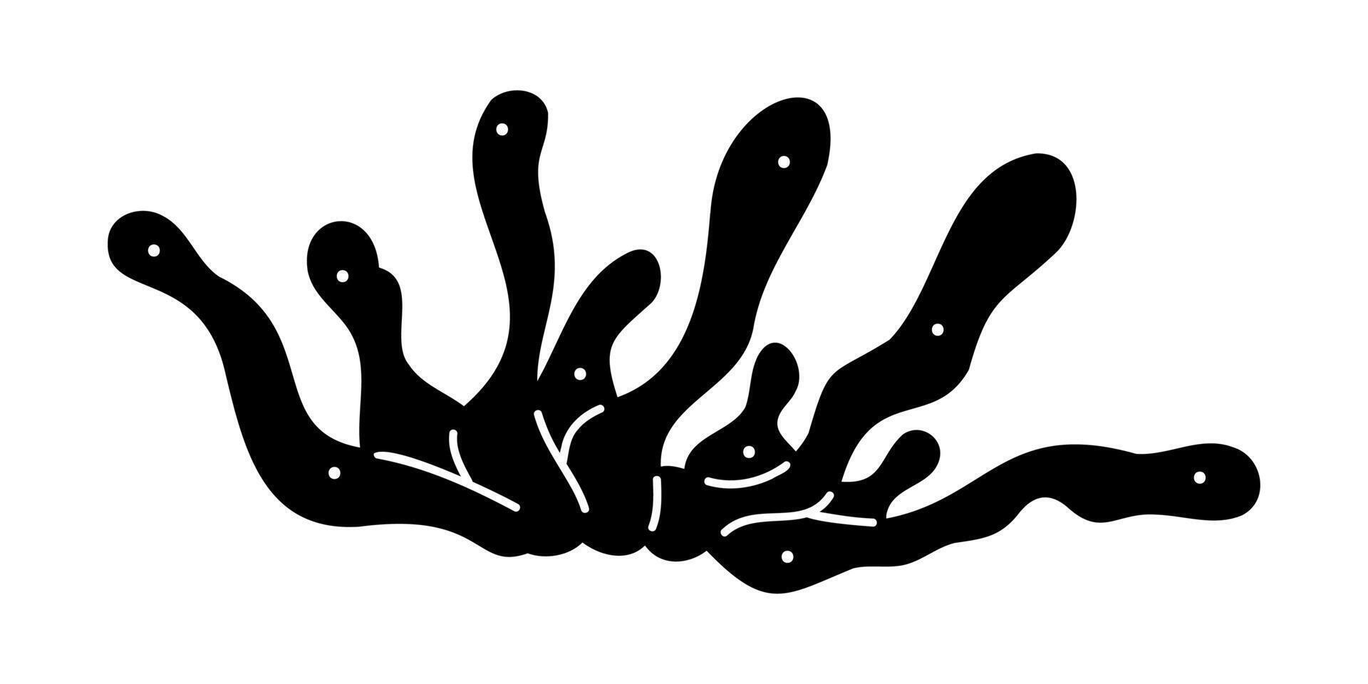 Doodle coral in black and white colors. Clip art for your projects. vector