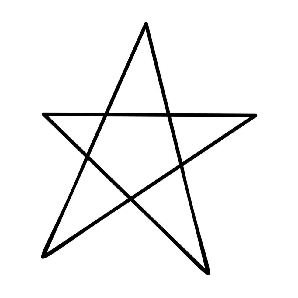 Five-pointed star. Clip art doodle illustration. vector