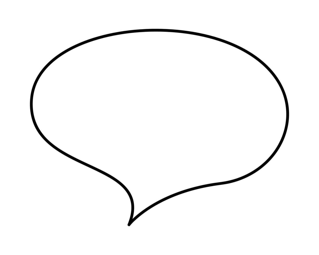 Oval-shaped speech bubble. Doodle clip art illustration. vector