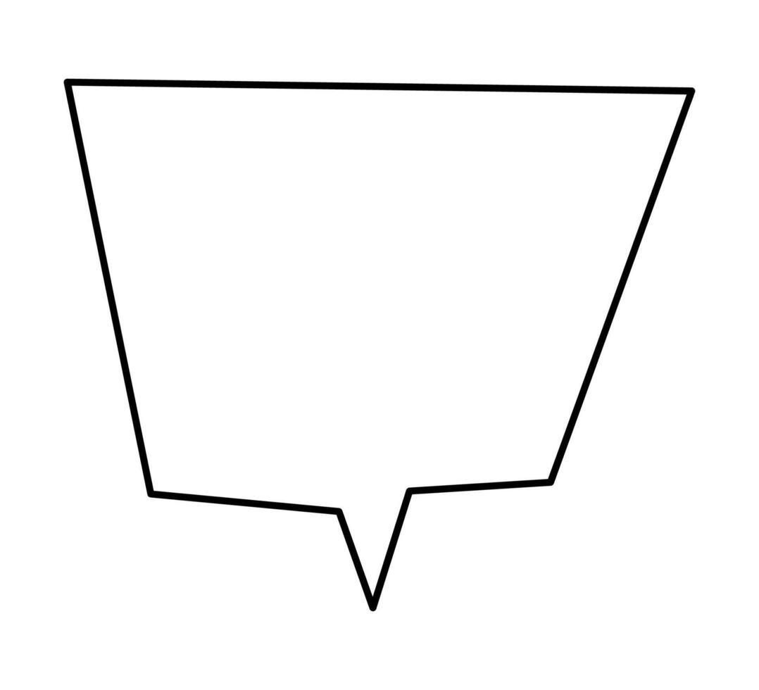 Speech bubble in the shape of a rectangular. Doodle clip art illustration. vector