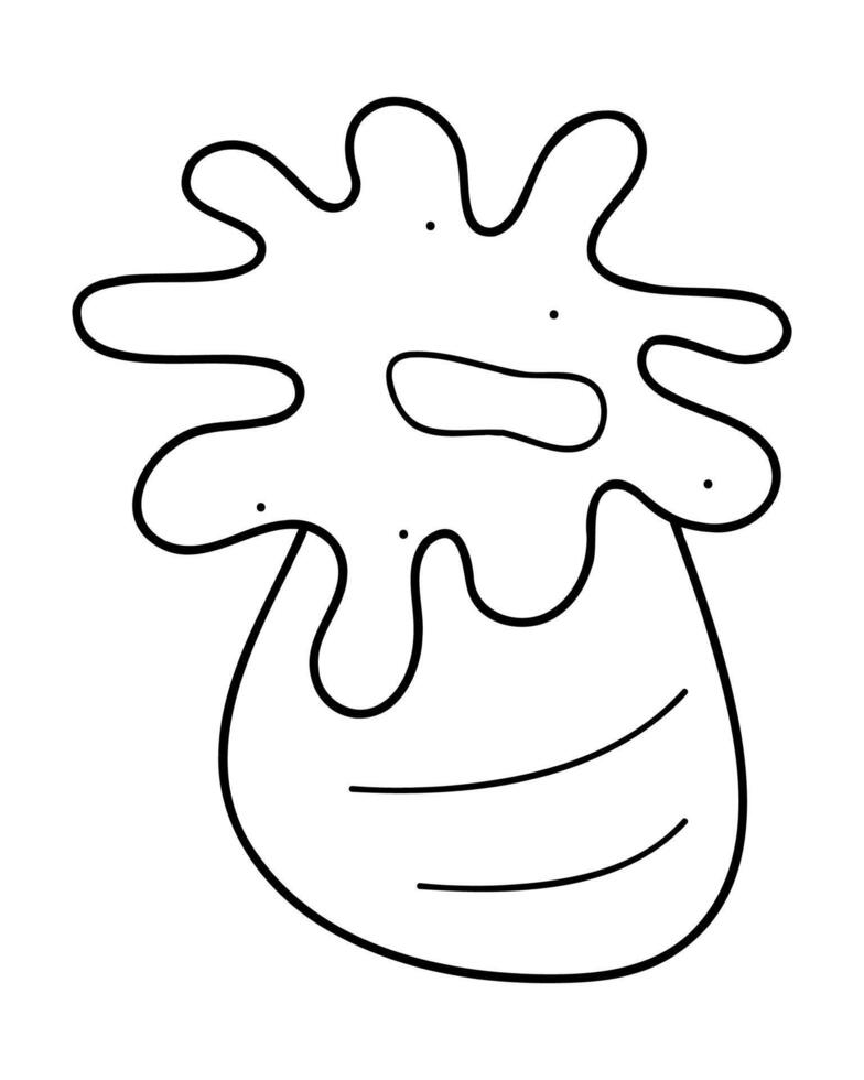 One doodle coral in white and black. Clip art for your projects. vector