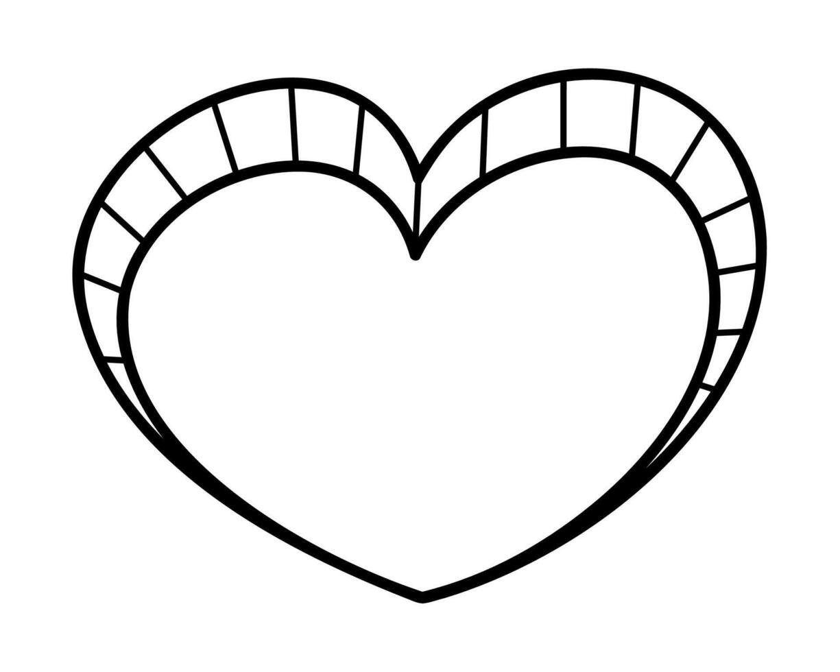 Volumetric heart. Clip art doodle illustration. vector