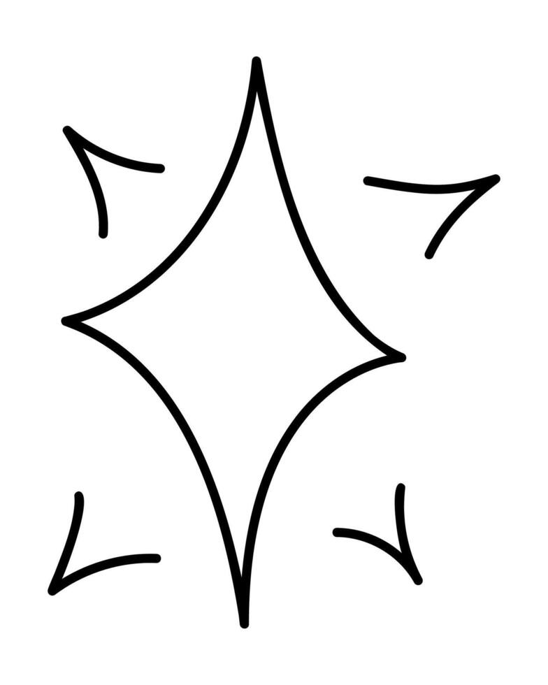 Four-pointed star with checkmarks. Clip art doodle illustration. vector