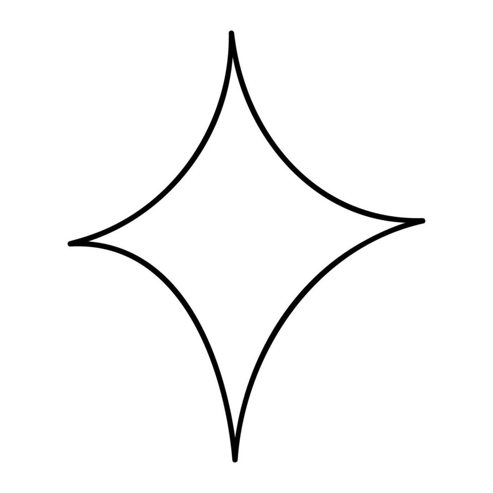 Four-pointed star. Clip art doodle illustration. vector