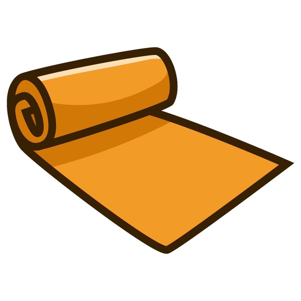 Yellow yoga mat on white background vector