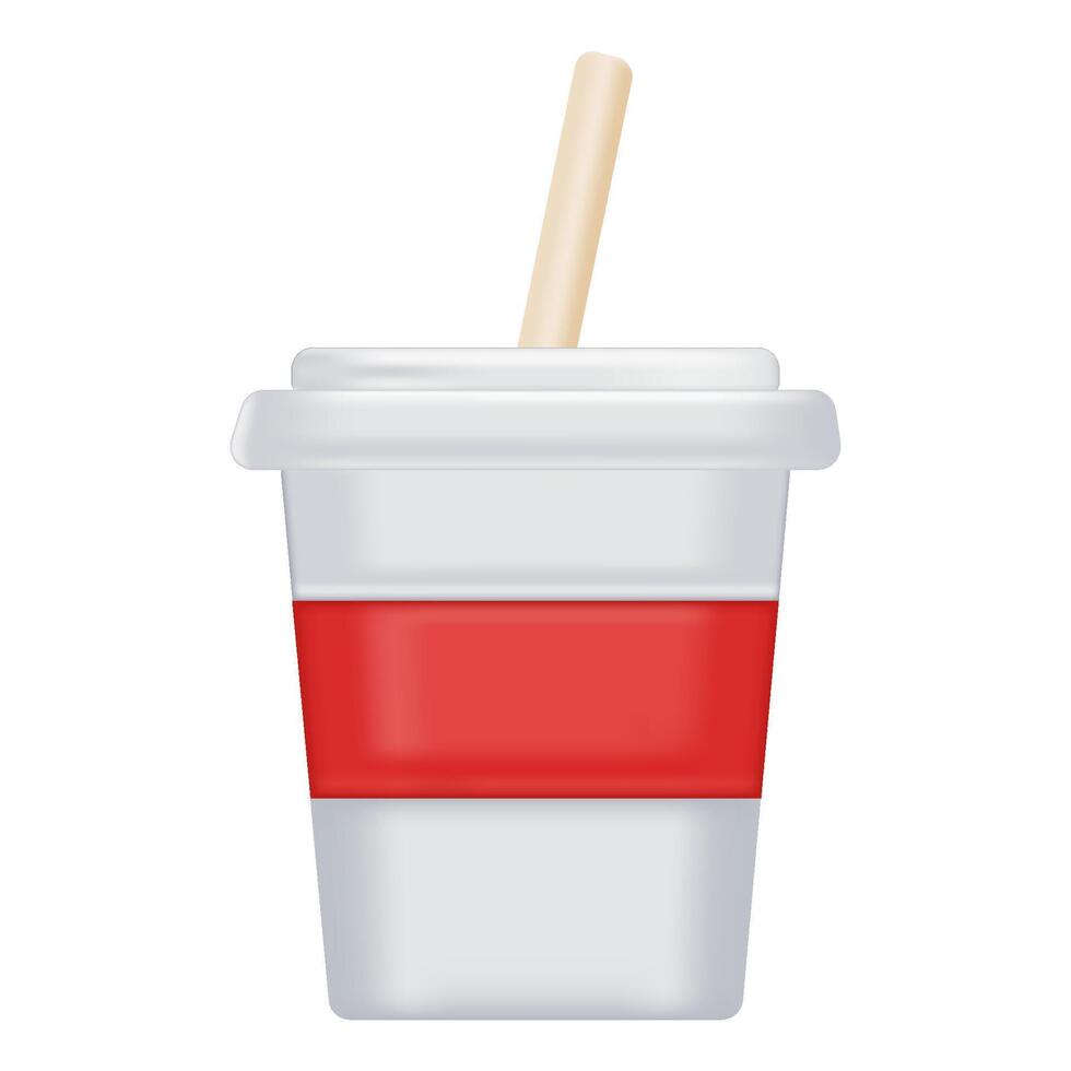 3D Paper coffee cup on white background vector