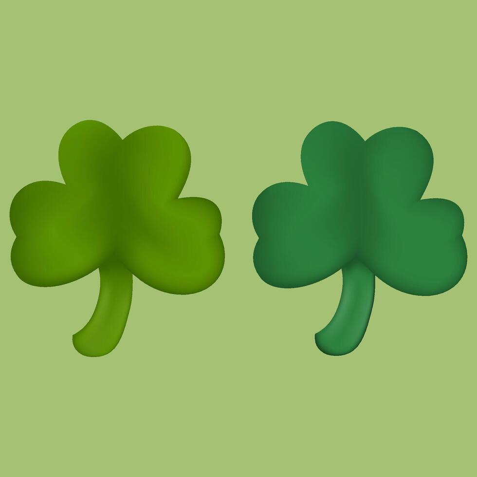 3D clover leaf on white background vector