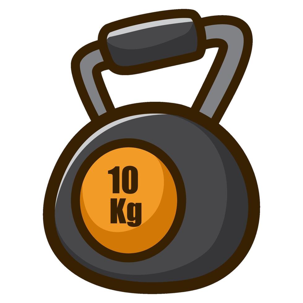 Kettlebell of 10 kilograms on white background vector
