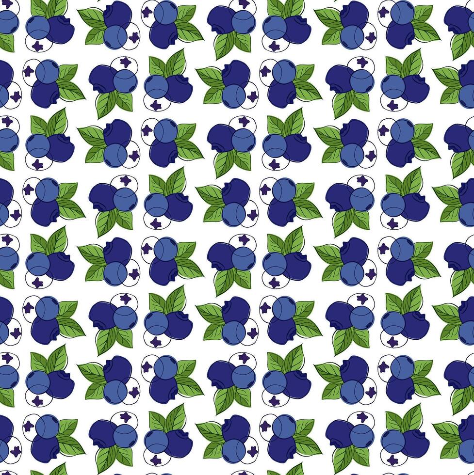 Wild blueberry twigs with green leaves new year winter holiday abstract composition seamless pattern in graphic line style vector