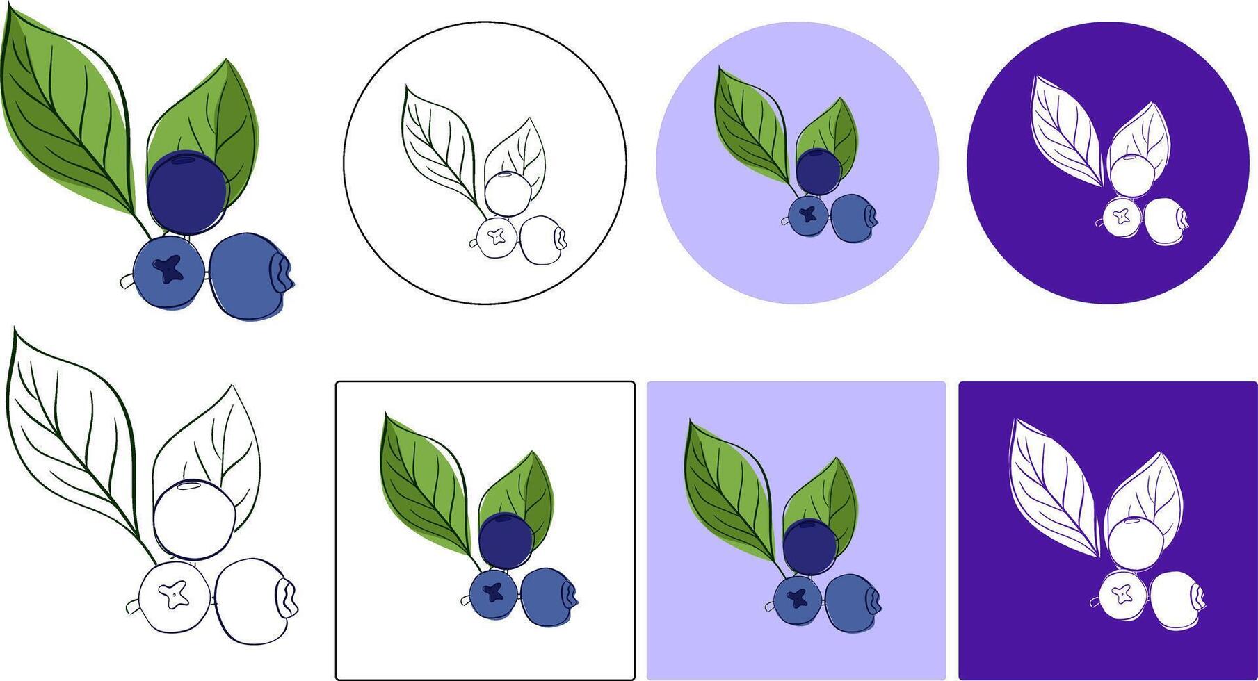 A sprig of blueberries with leaves graphic line logo. Forest berries, hand drawn ink line art sketch, for logo, icons, tattoo, postcards, posters. Stock illustration vector