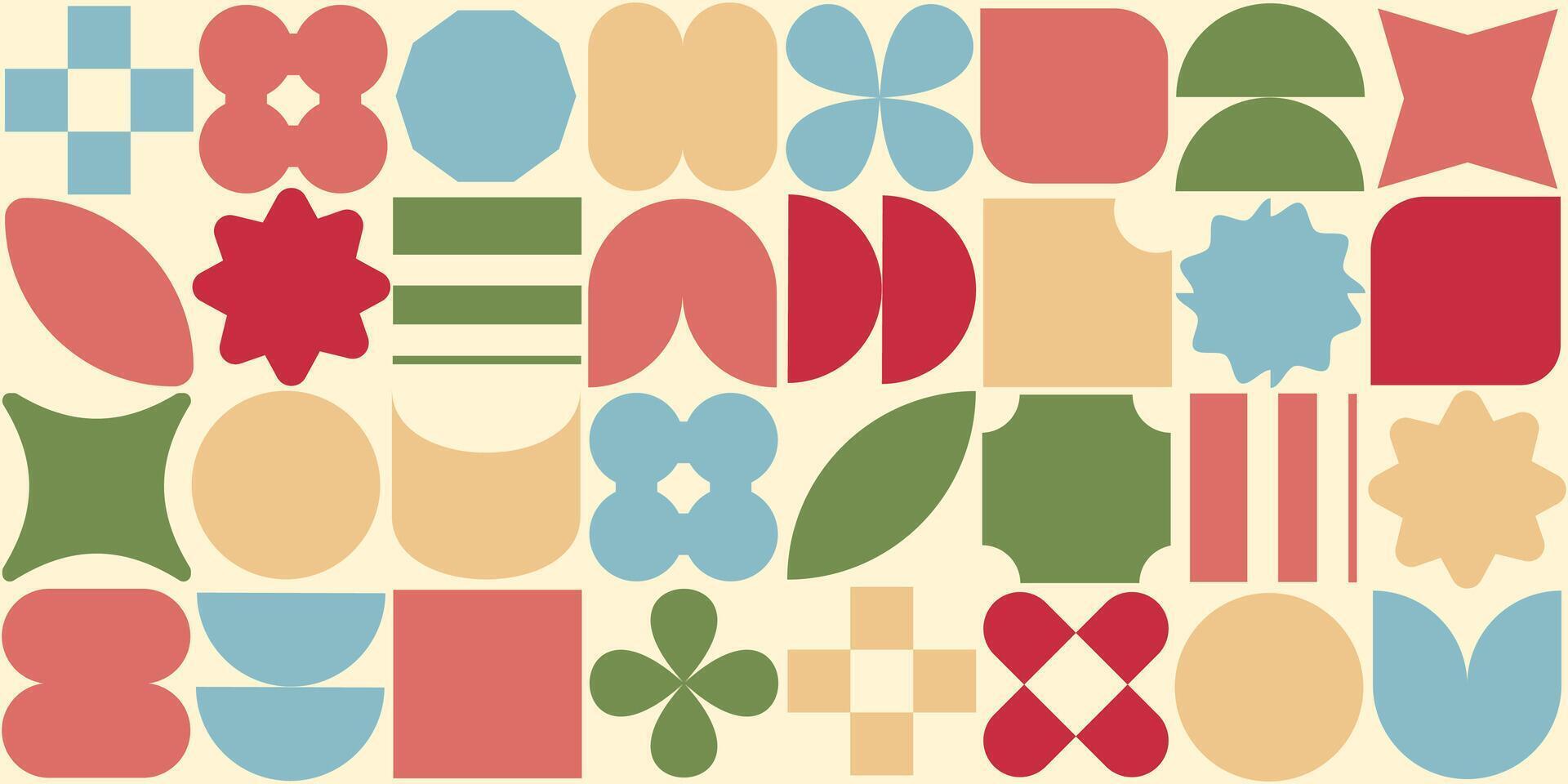 Abstract background in retro style. Brutalism. Simple geometric shapes. vector