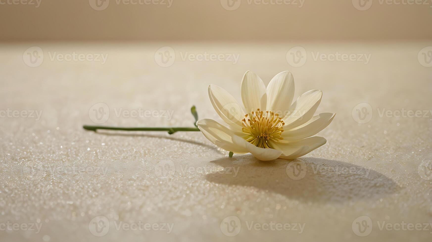 White rose fall at floor with a tiny light from windows background, macro view rose flower photo