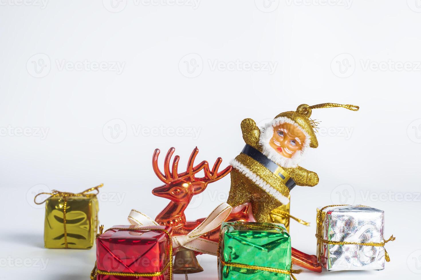 Christmas decorations with santa claus and reindeer photo