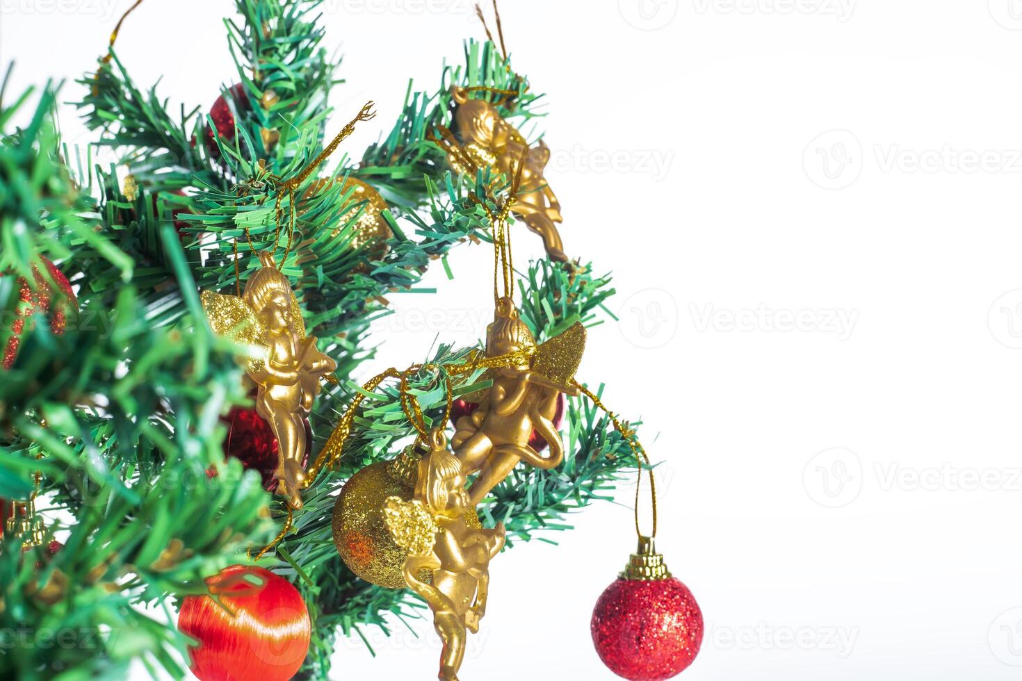 Christmas tree with ornaments on it photo