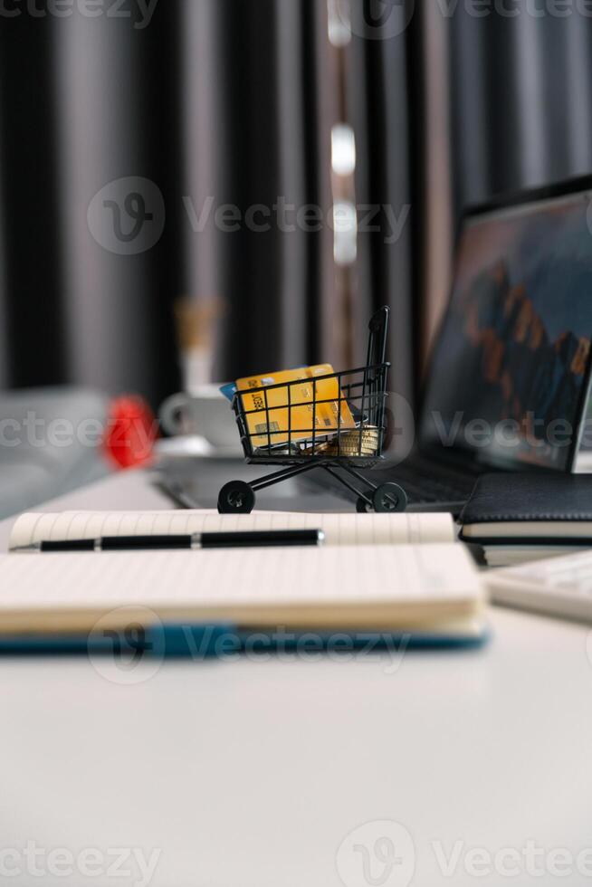 In realm of cyberspace, e-business has revolutionized commerce, allowing people to buy and purchase items through online shopping and digital stores, significantly boosting sales for businesses. spend photo