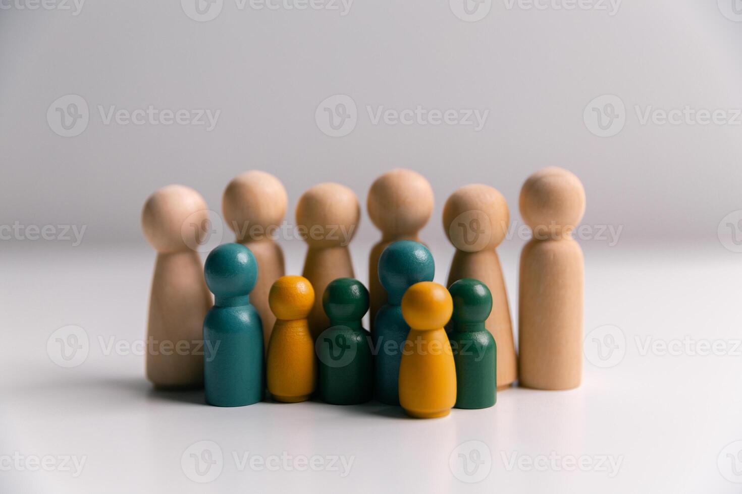 Faces of friends reflect cultural diversity in an abstract form, including ethnic diversity, acceptance, and individuality, promoting cooperation and employment opportunities among ethnic groups. photo