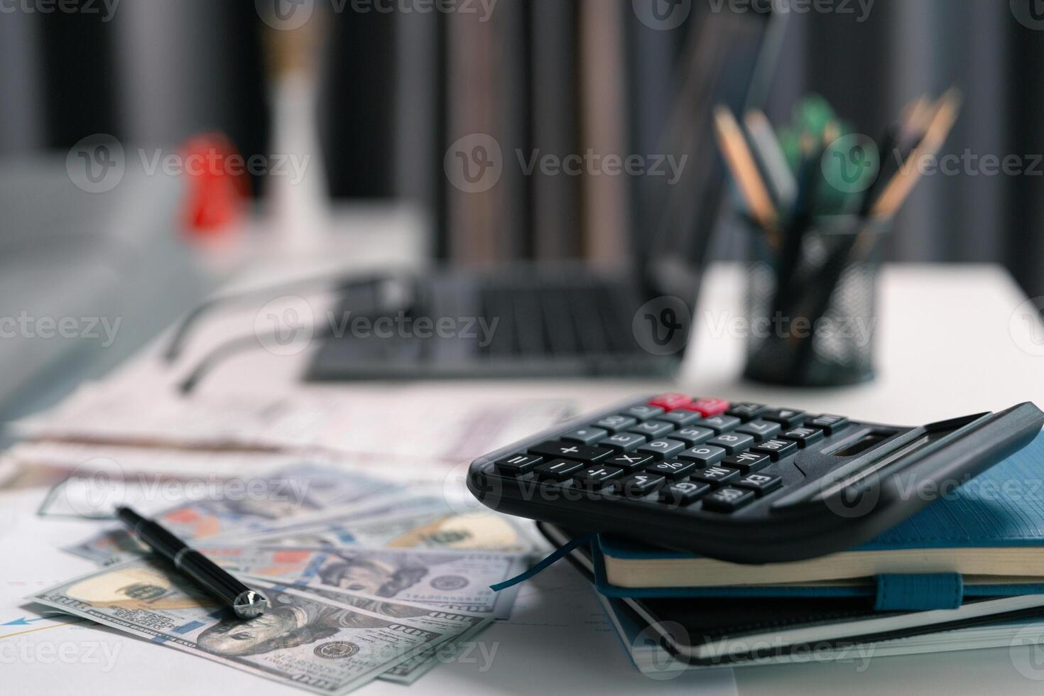 After inspecting finance documents and paperwork, he carefully calculated each tax deduction before filing, hoping for substantial refund on his income. interest, manager, pay, plan, preparation, irs photo