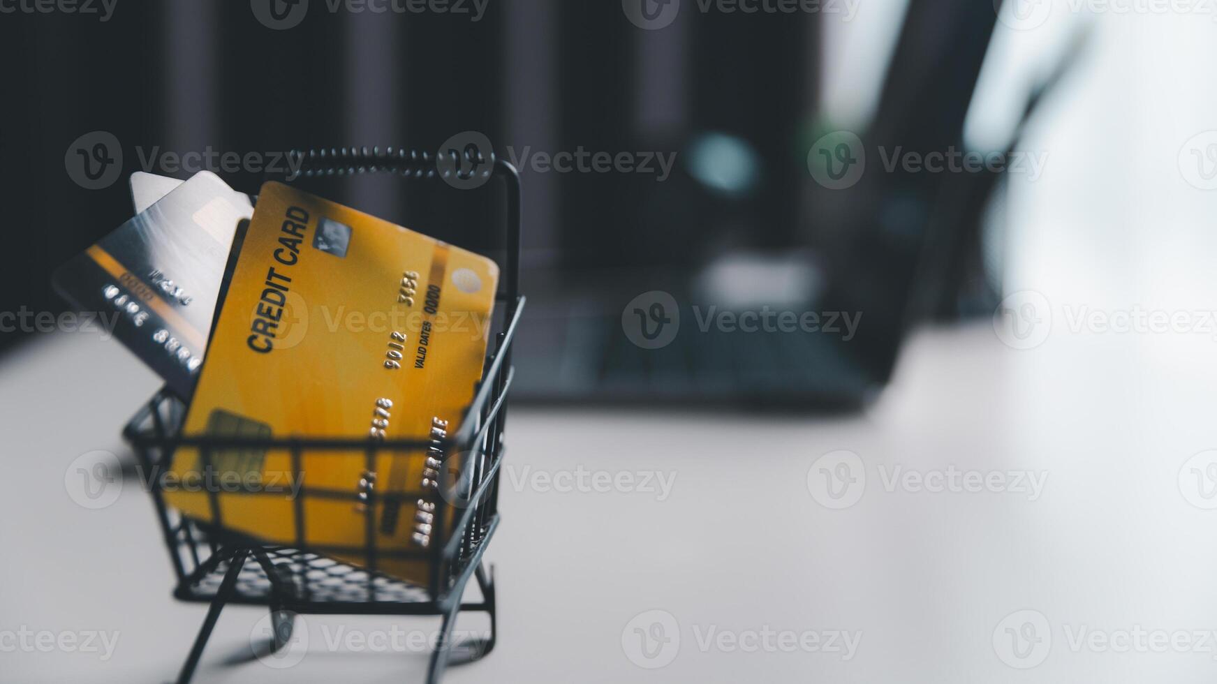 Effective marketing in e-business drives commerce by encouraging online shopping, where customers fill their carts and make purchases during sales, all within vast expanse of cyberspace. idea, pay photo