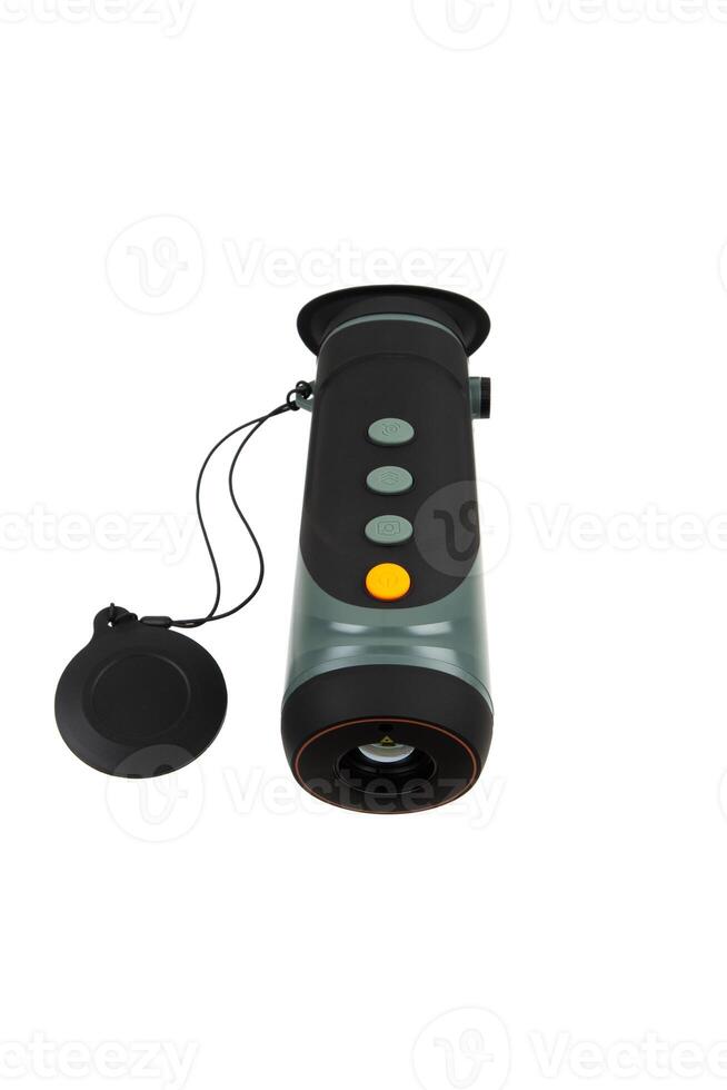 Modern monocular thermal imager isolate on a white background. A device for fixing thermal radiation. photo