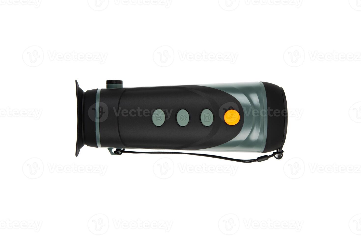 Modern monocular thermal imager isolate on a white background. A device for fixing thermal radiation. photo