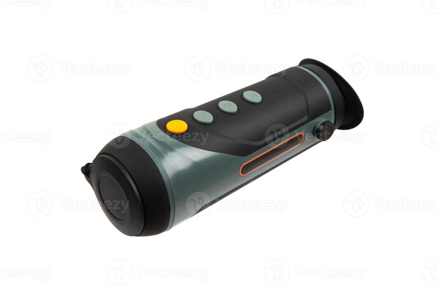 Modern monocular thermal imager isolate on a white background. A device for fixing thermal radiation. photo