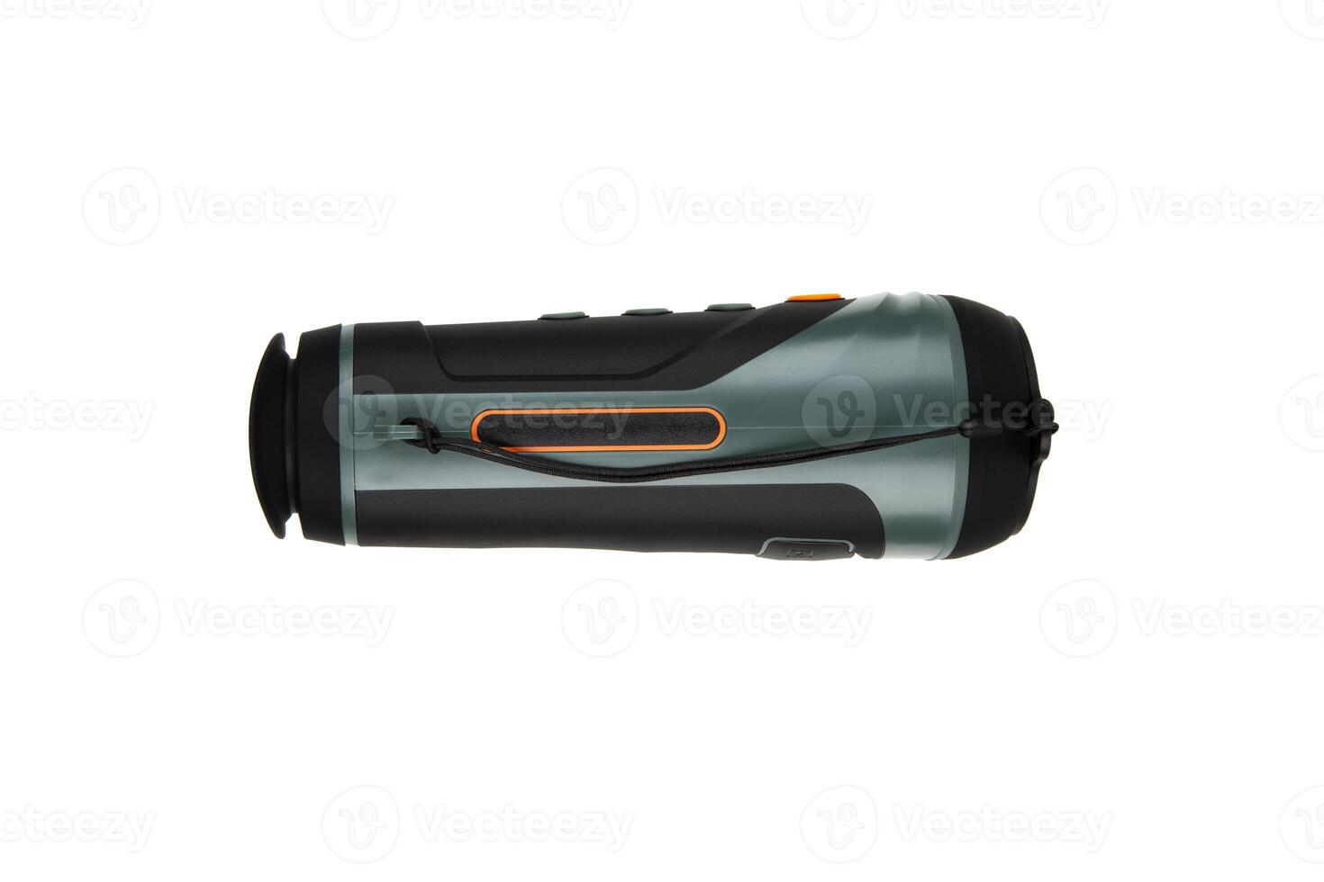 Modern monocular thermal imager isolate on a white background. A device for fixing thermal radiation. photo