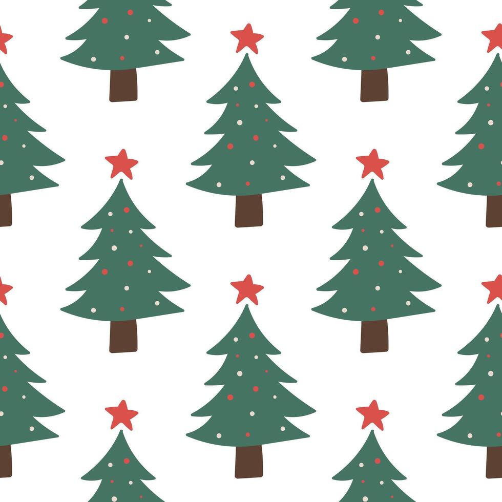 Christmas Tree Background Christmas Seamless Pattern vector
