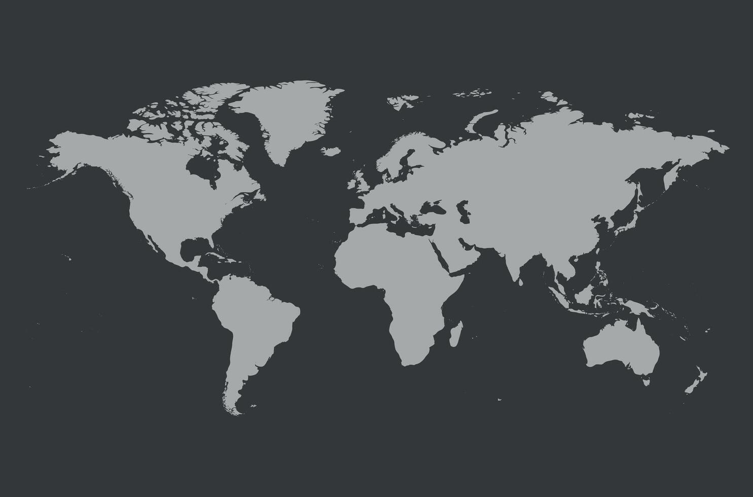 World map - silhouette of the continents on planet Earth, illustration on dark background vector