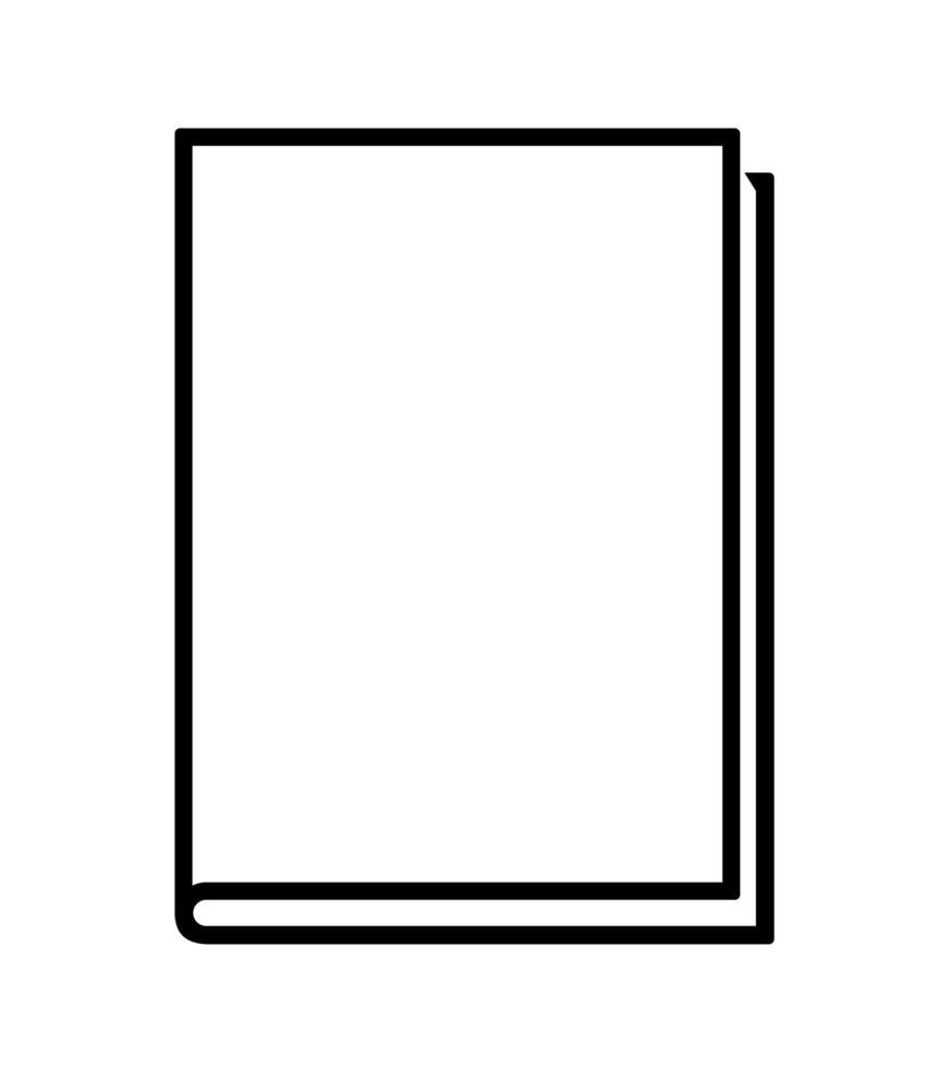 book - black and white simple symbol of closed book, illustration isolated on white background vector