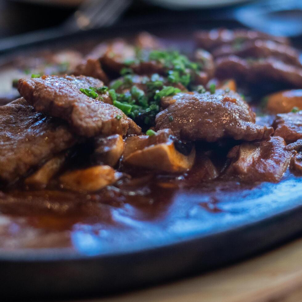 Asian Dish Mainly Made of Meat Cuts photo
