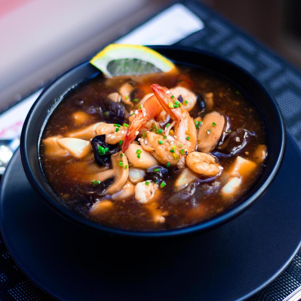 Asian Soup with Seafood photo