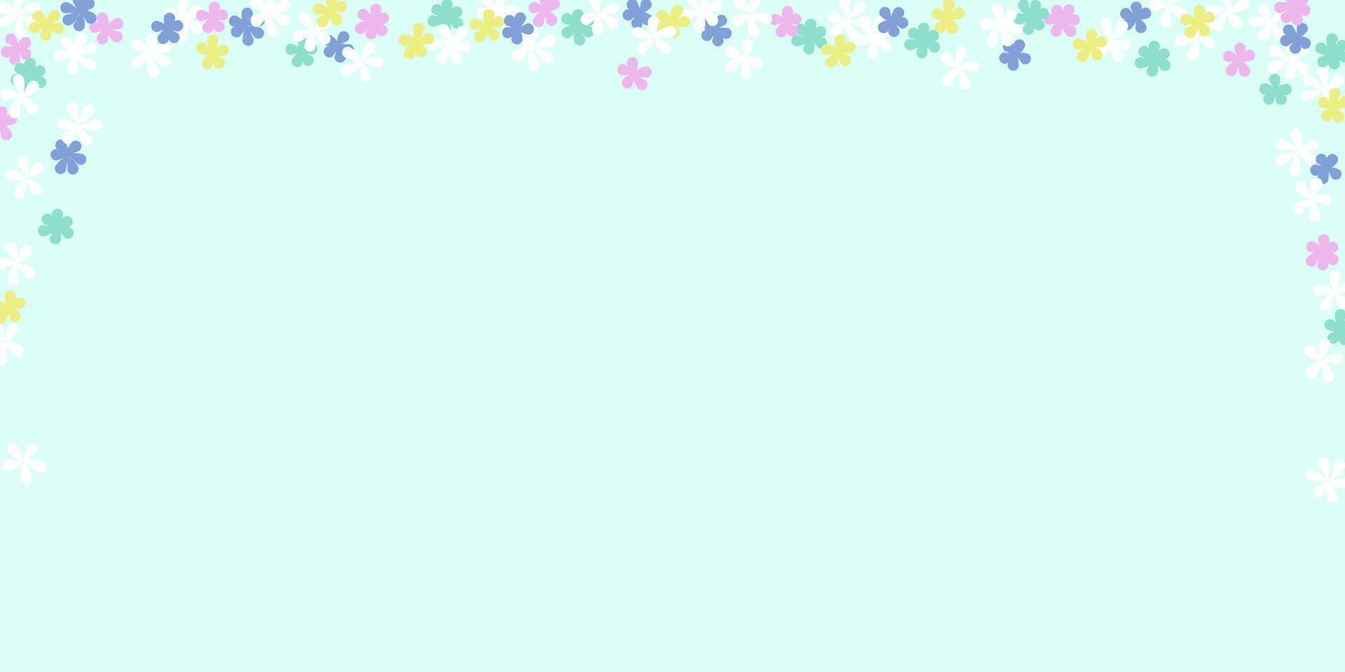 Frame Hand Drawn Small Flowers on light color Background vector