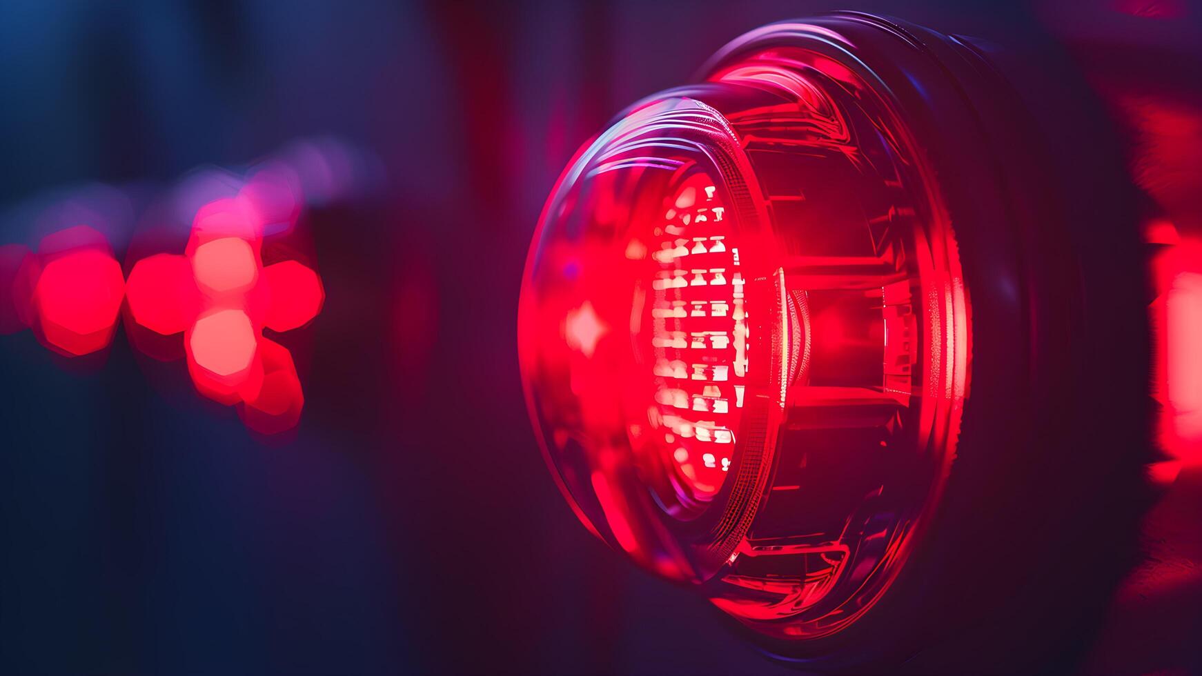 Emergency light on wall photo