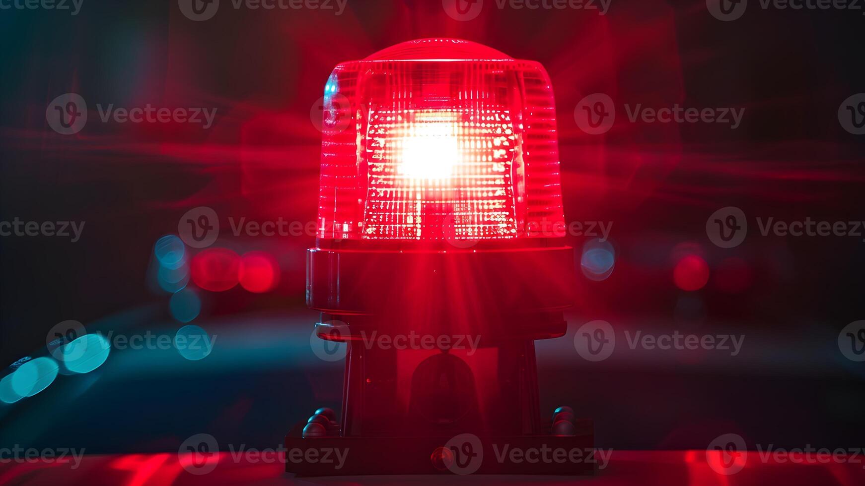 A red light is shining on a car photo