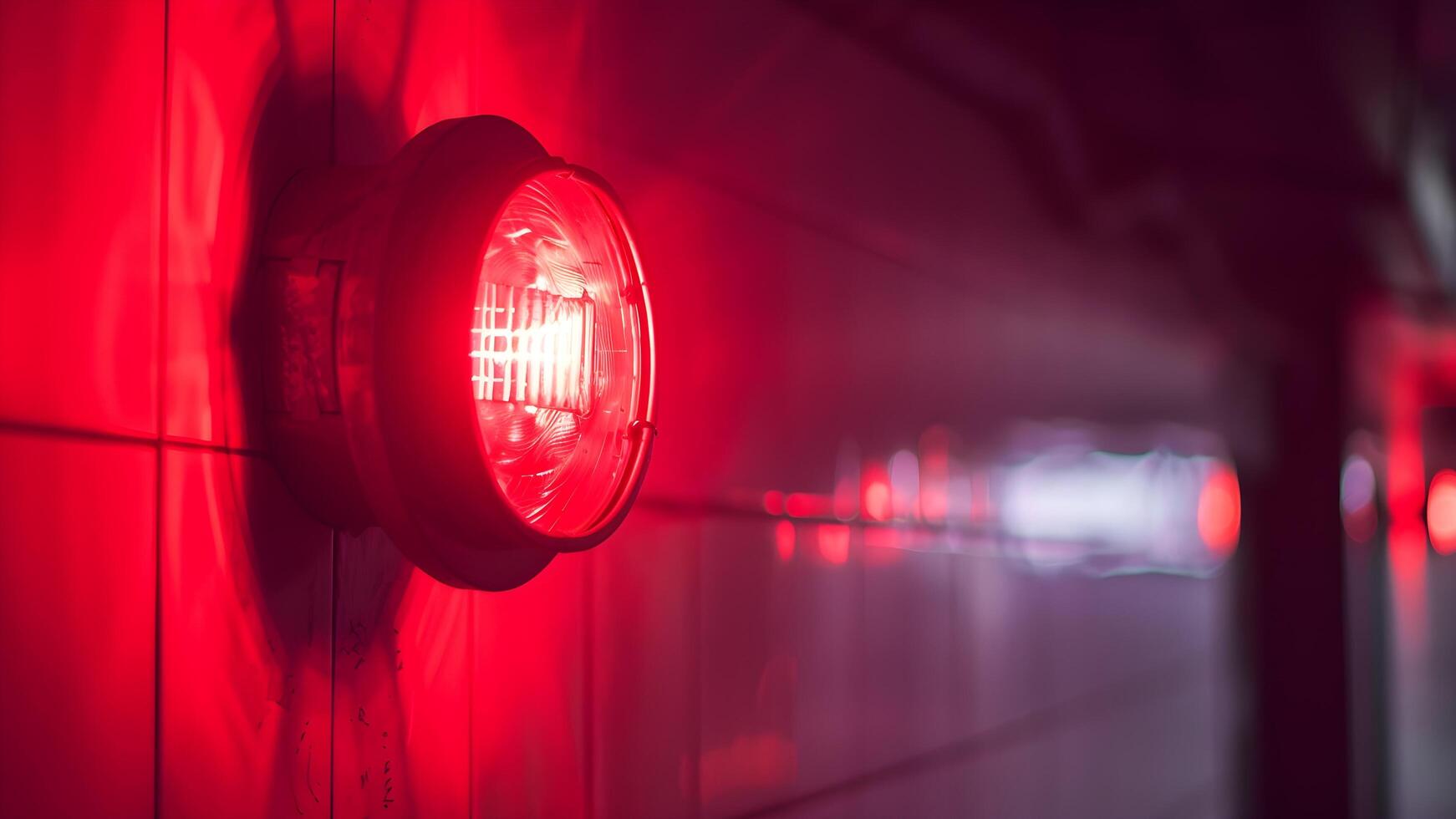 Emergency light on wall photo