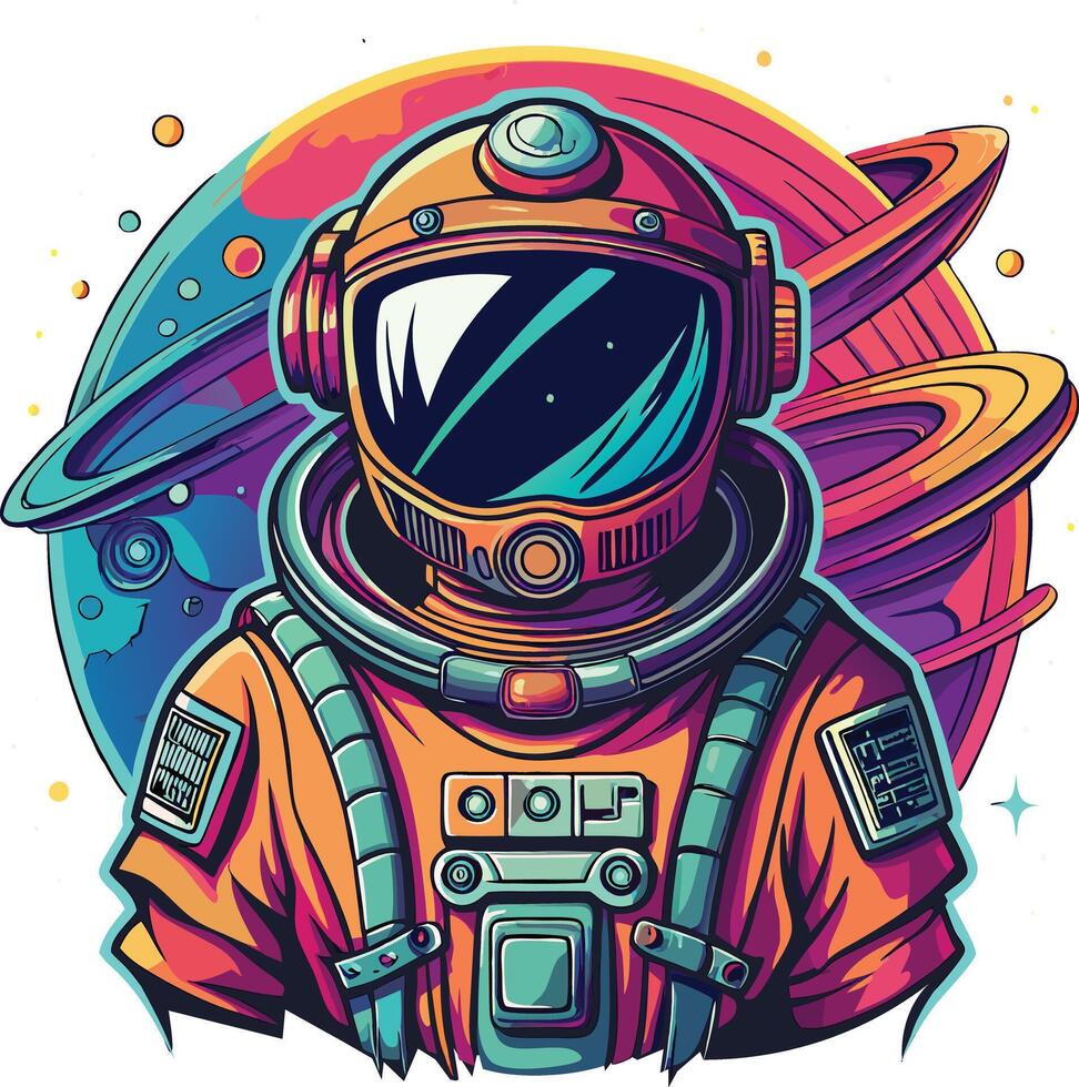 astronaut in a space suit vector