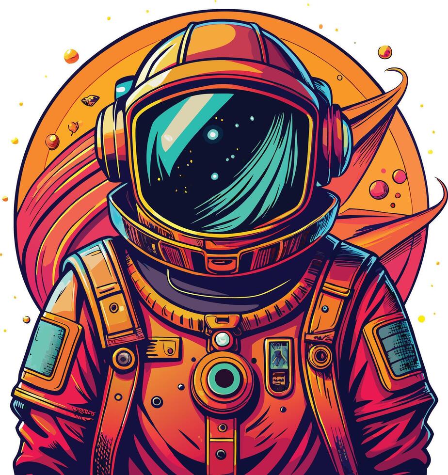 Astronaut flying in space vector