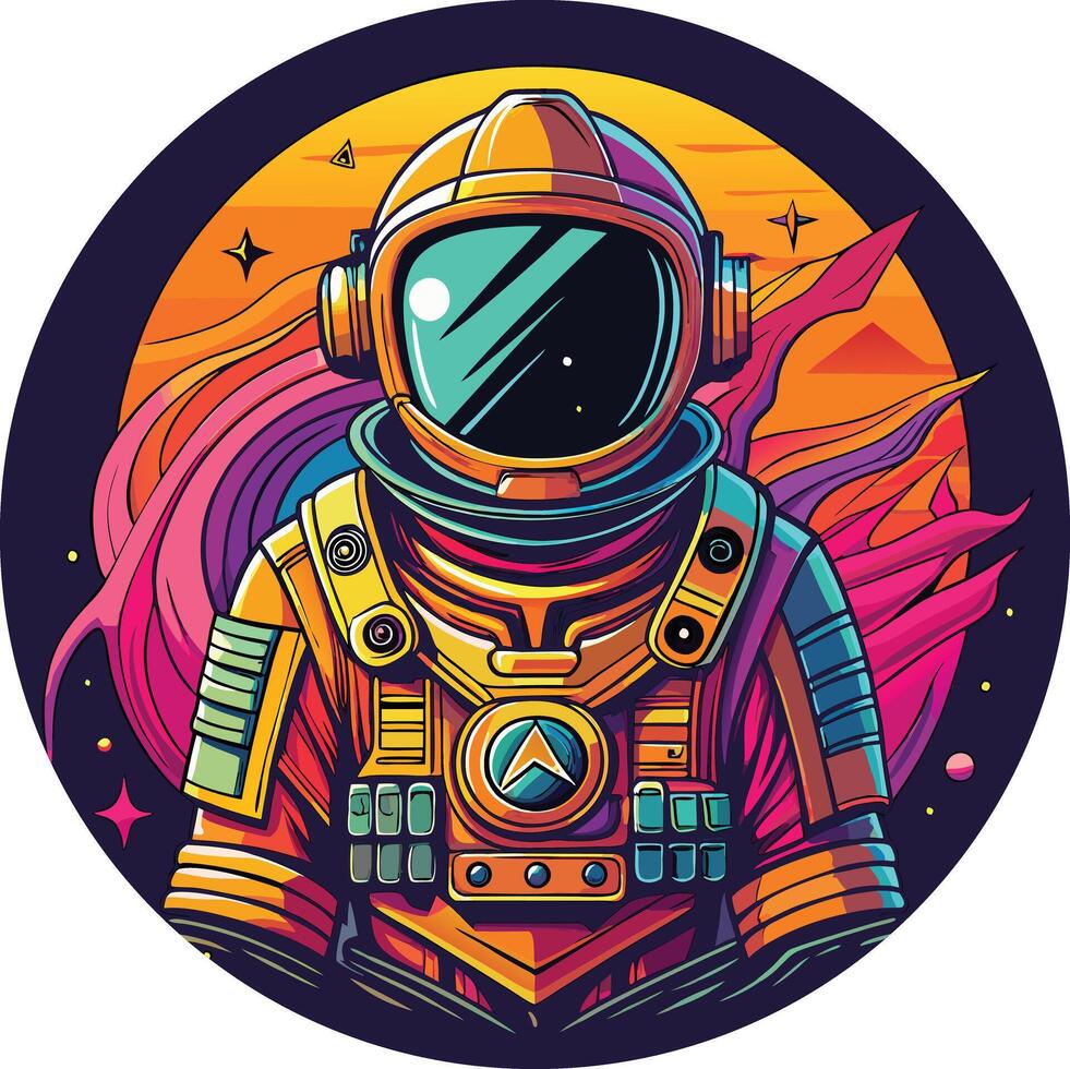Astronaut into the Space vector